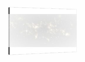 Golden glitter curve with radiant sparks and glowing dust. PNG festive overlay effect,