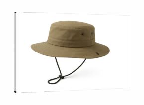Khaki boonie hat with chin strap isolated on transparent background, style