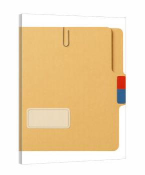 PNG Organized file folder with tabs.