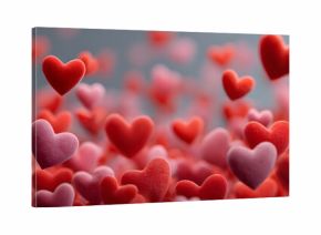 Valentines day background banner - abstract panorama background with red hearts - concept love