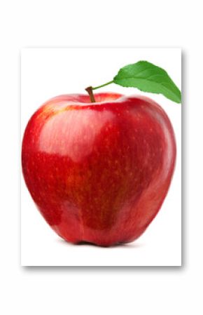 Red apple on white background