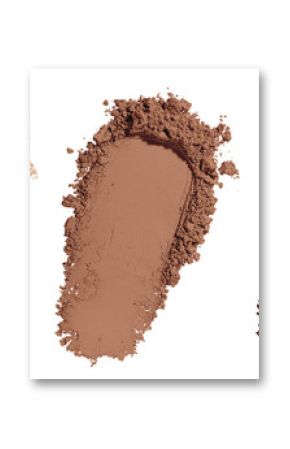 Set swatch texture of brown and beige loose powder for face makeup on an isolated white background. For light, medium and dark skinned women. Eye shadow or sculptor or bronzer