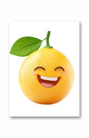 Happy smiling orange fruit cartoon character illustration