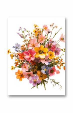 PNG Bouquet of spring flowers blossoms arrangement botanical.