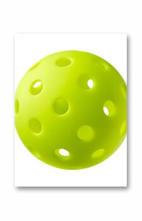 green pickleball ball isolated on white background