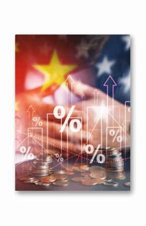 Trade war policy United States  with China. Dollar vs Yuan war.United States tariffs government import tariff China,to increase the American economy.Industrial Tariffs growth.Import Tariffs increase.