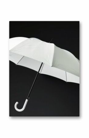 White umbrella mockup black background protection sheltering.