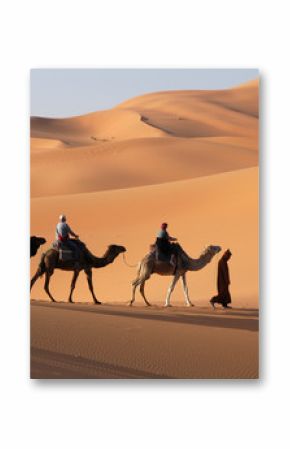 camel caravan in the sahara desert