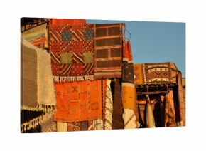 Colorful carpets in Jamaa el Fna Square, Marrakech