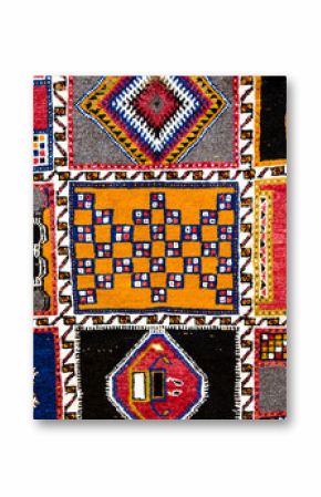 Decorative pattern of the Moroccan carpet in old Medina, Morocco