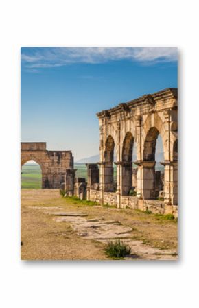 The Decumanus Maximus and the Triumphal Arch, Volubilis, Morocco