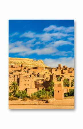 Panoramic view of Ait Benhaddou, a UNESCO world heritage site in Morocco