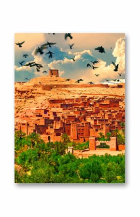 Pueblo de Ouarzazate ,Marrakech.Paisaje pintoresco de Marruecos