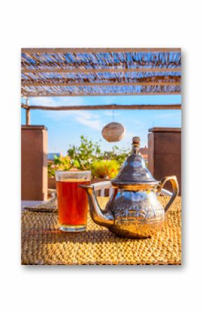 Traditional Moroccan mint tea in Marrakech, Morocco