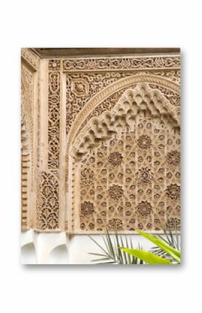 Decorated Wall at Bahia Palace in Marrakech (Morocco)