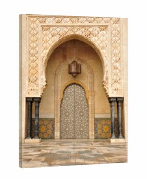 Detail of Hassan II Mosque in Casablanca, Morocco