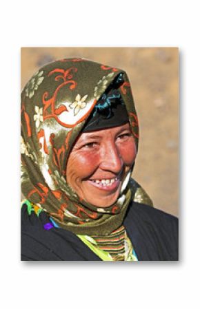 Young nomad woman in the desert
