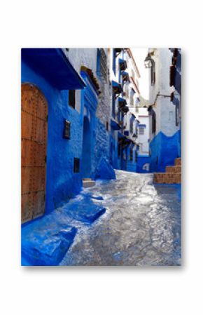 Inside of moroccan blue town Chefchaouen medina