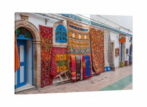 Oriental carpets for sale in the medina of Essaouira, Morocco