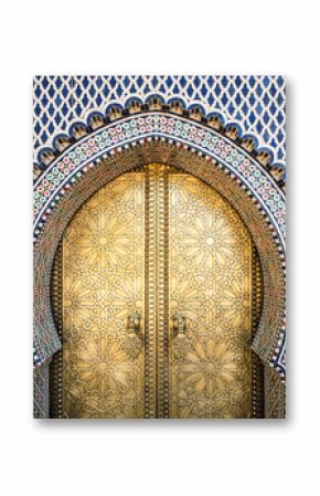Wejście do starego Pałacu Królewskiego w Fezie (Fez), Maroko