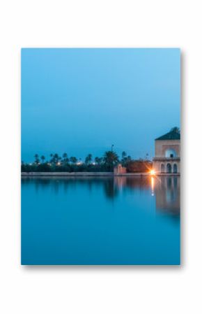 Pavillion on Menara Gardens at Marrakech, Morocco