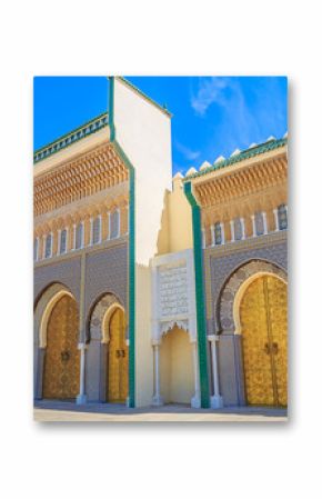 Gate to the palace of the king of Morocco in Fes or Fez