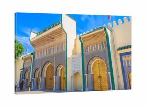 Gate to the palace of the king of Morocco in Fes or Fez