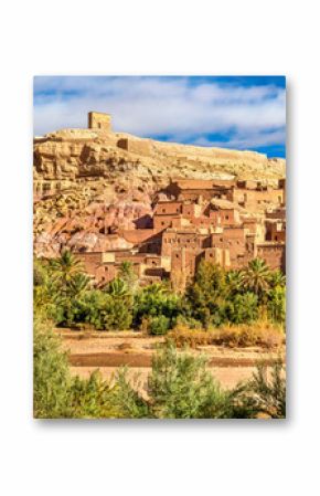 Panoramic view of Ait Benhaddou, a UNESCO world heritage site in Morocco