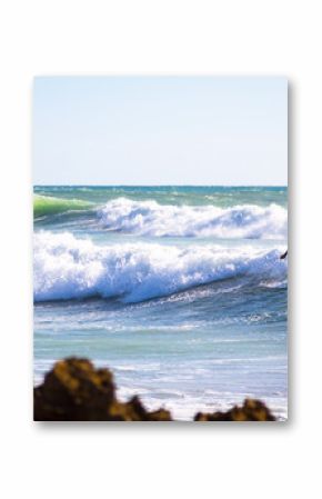 Surfer in the Atlantic Ocean. The coast of Agadir. Morocco