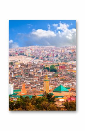 Aerial view on medina of beautiful city Fes, Morocco