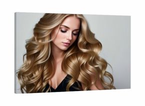 Beautiful blonde woman with shiny hair, generative ai image, fashion, beauty