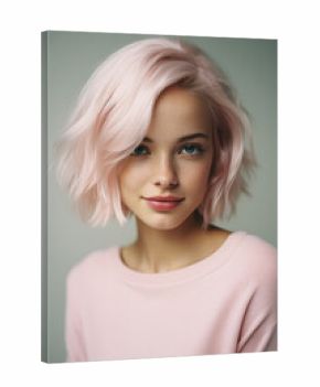 Beautiful girl with pink hair. Portrait of a beautiful young woman with pink hair .