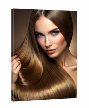 portrait of a beautiful woman with long hair for haircare campaign