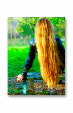 Woman with amazing long hair