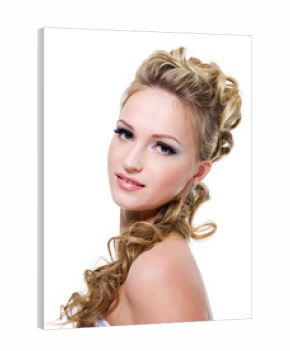 Bride with beautiful wedding hairstyle