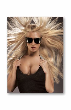 Ultramodern hairstyle.