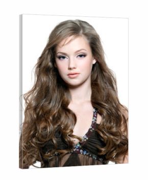 beautiful  woman with  long curly hairs