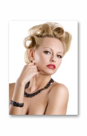 the blond with jewellery