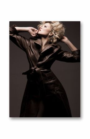 Photo of a beauty woman wearing coat