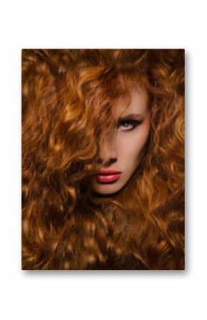 Vertical portrait of woman with red hair