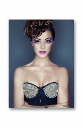 Beautiful young woman with professional party make up