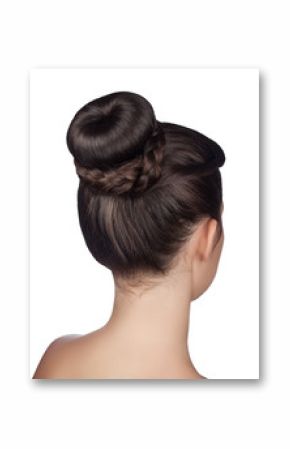 hairstyle bun isolated on white background