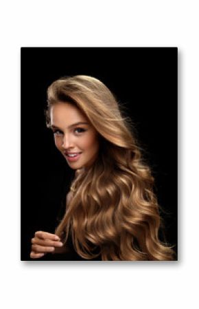 Curly Blonde Hair. Beauty Model With Gorgeous Volume Hair