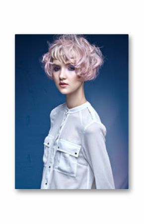 Pretty young lady with a colorful coiffure