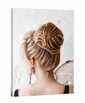 female hairdress for the event, unrecognizable back view