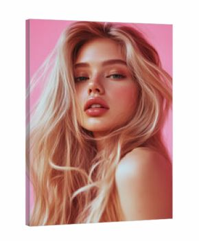 Beautiful blonde woman with healthy shiny long hair