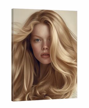 Beautiful woman with healthy shiny long blonde hair