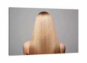 beautiful blond hair woman. Back of girl with Healthy hair