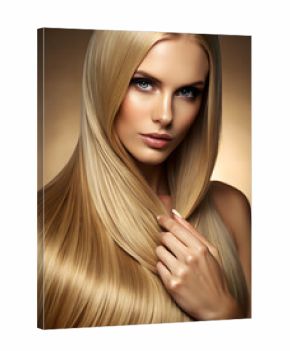 portrait of a beautiful woman with long hair for haircare campaign