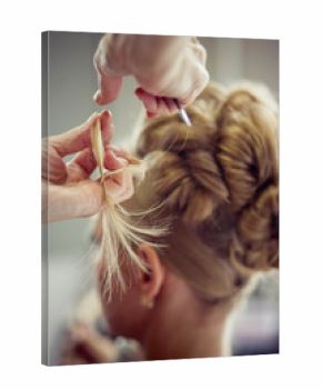 Making evening hairstyle